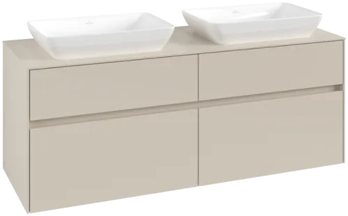 VILLEROY BOCH Collaro Vanity unit, 4 pull-out compartments, 1400 x 548 x 500 mm, Cashmere Grey / Cashmere Grey #C11900VN resmi