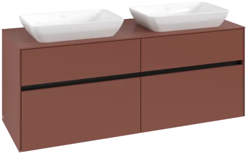 VILLEROY BOCH Collaro Vanity unit, with lighting, 4 pull-out compartments, 1400 x 548 x 500 mm, Wine Red / Wine Red #C119B0AH resmi
