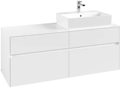 Obrázek VILLEROY BOCH Toaletní skříňka Collaro, 4 výsuvy, 1400 x 548 x 500 mm, bílá matná / bílá matná #C13300MS
