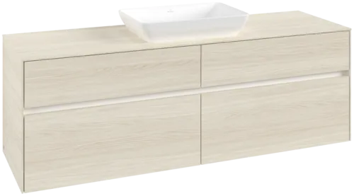 Picture of VILLEROY BOCH Collaro Vanity unit, with lighting, 4 pull-out compartments, 1600 x 548 x 500 mm, White Oak / White Oak #C120B0AA