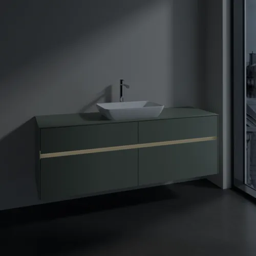 Bild von VILLEROY BOCH Collaro Waschbeckenunterschrank, mit Beleuchtung, 4 Auszüge, 1600 x 548 x 500 mm, Soft Green / Soft Green #C120B0AF