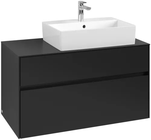 Obrázek VILLEROY BOCH Collaro toaletní skříňka, 2 výsuvy, 1000 x 548 x 500 mm, Volcano Black / Volcano Black #C12700VL