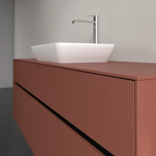 Bild von VILLEROY BOCH Collaro Waschbeckenunterschrank, mit Beleuchtung, 4 Auszüge, 1600 x 548 x 500 mm, Wine Red / Wine Red #C120B0AH
