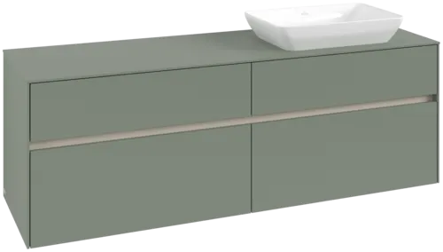 VILLEROY BOCH Collaro Vanity unit, 4 pull-out compartments, 1600 x 548 x 500 mm, Soft Green / Soft Green #C12200AF resmi