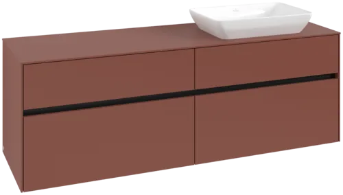 VILLEROY BOCH Collaro Vanity unit, 4 pull-out compartments, 1600 x 548 x 500 mm, Wine Red / Wine Red #C12200AH resmi