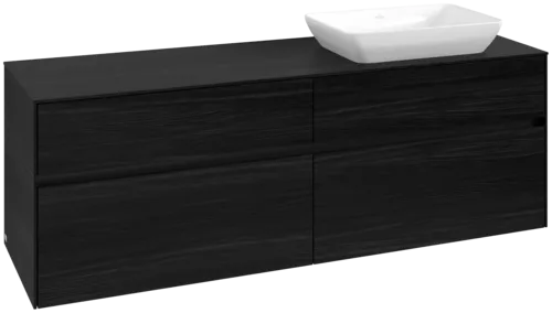 Obrázek VILLEROY BOCH Toaletní skříňka Collaro, 4 výsuvy, 1600 x 548 x 500 mm, černý dub / černý dub #C12200AB
