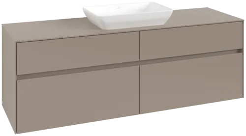 VILLEROY BOCH Collaro Vanity unit, 4 pull-out compartments, 1600 x 548 x 500 mm, Taupe / Taupe #C12000VM resmi