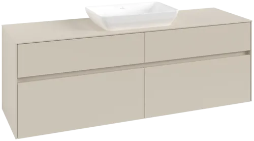 VILLEROY BOCH Collaro Vanity unit, 4 pull-out compartments, 1600 x 548 x 500 mm, Cashmere Grey / Cashmere Grey #C12000VN resmi