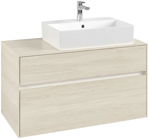 VILLEROY BOCH Collaro Vanity unit, with lighting, 2 pull-out compartments, 1000 x 548 x 500 mm, White Oak / White Oak #C127B0AA resmi