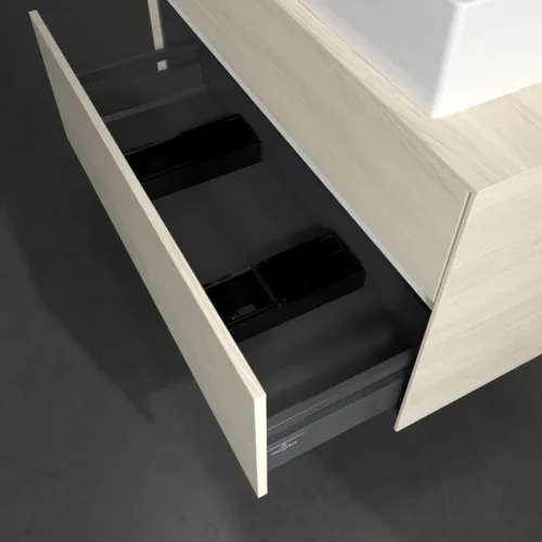 Bild von VILLEROY BOCH Collaro Waschbeckenunterschrank, mit Beleuchtung, 2 Auszüge, 1000 x 548 x 500 mm, White Oak / White Oak #C127B0AA