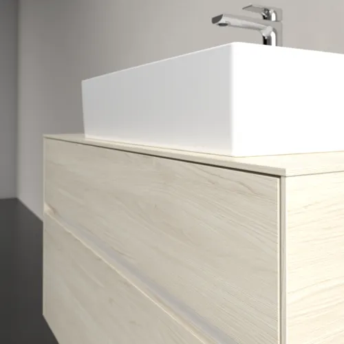 Bild von VILLEROY BOCH Collaro Waschbeckenunterschrank, mit Beleuchtung, 2 Auszüge, 1000 x 548 x 500 mm, White Oak / White Oak #C127B0AA