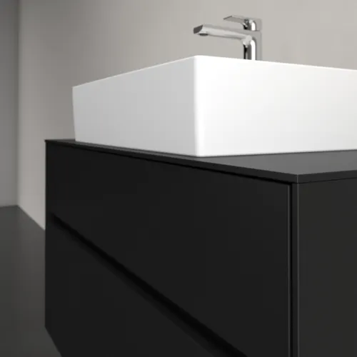 Bild von VILLEROY BOCH Collaro Waschbeckenunterschrank, mit Beleuchtung, 2 Auszüge, 1000 x 548 x 500 mm, Volcano Black / Volcano Black #C125B0VL