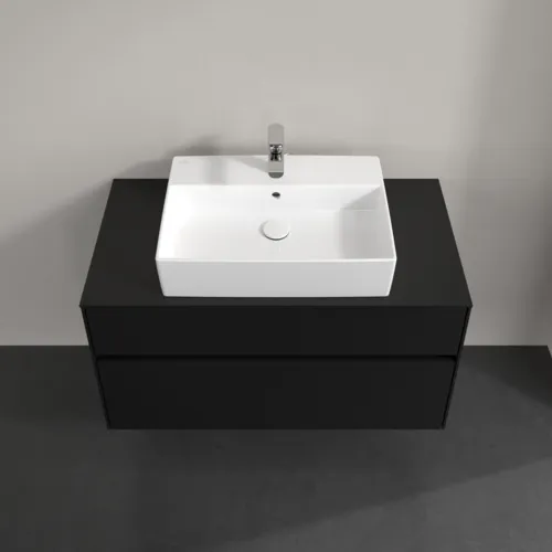 Bild von VILLEROY BOCH Collaro Waschbeckenunterschrank, mit Beleuchtung, 2 Auszüge, 1000 x 548 x 500 mm, Volcano Black / Volcano Black #C125B0VL