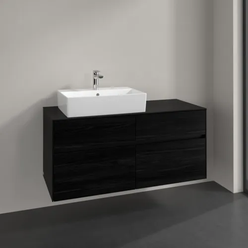 Bild von VILLEROY BOCH Collaro Waschbeckenunterschrank, 4 Auszüge, 1200 x 548 x 500 mm, Black Oak / Black Oak #C12900AB