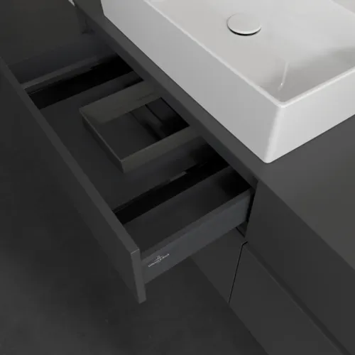 Bild von VILLEROY BOCH Collaro Waschbeckenunterschrank, mit Beleuchtung, 4 Auszüge, 1400 x 548 x 500 mm, Graphite / Graphite #C132B0VR