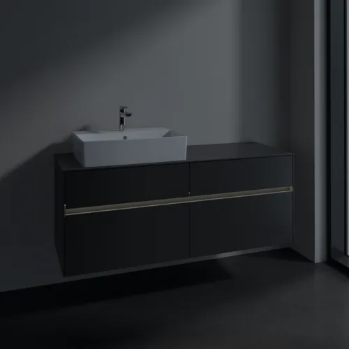 Bild von VILLEROY BOCH Collaro Waschbeckenunterschrank, mit Beleuchtung, 4 Auszüge, 1400 x 548 x 500 mm, Graphite / Graphite #C132B0VR