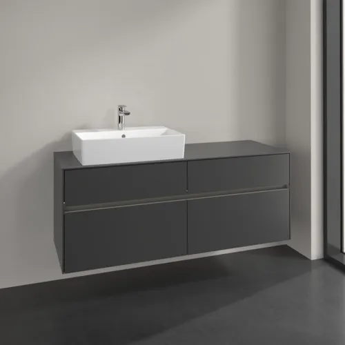 Bild von VILLEROY BOCH Collaro Waschbeckenunterschrank, mit Beleuchtung, 4 Auszüge, 1400 x 548 x 500 mm, Graphite / Graphite #C132B0VR