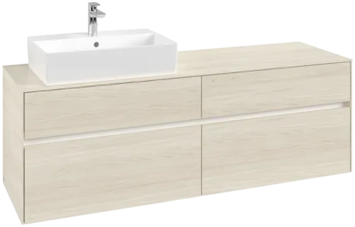Picture of VILLEROY BOCH Collaro Vanity unit, with lighting, 4 pull-out compartments, 1600 x 548 x 500 mm, White Oak / White Oak #C135B0AA