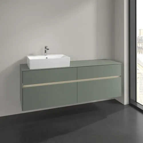 Bild von VILLEROY BOCH Collaro Waschbeckenunterschrank, mit Beleuchtung, 4 Auszüge, 1600 x 548 x 500 mm, Soft Green / Soft Green #C135B0AF