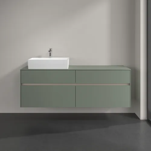 Bild von VILLEROY BOCH Collaro Waschbeckenunterschrank, mit Beleuchtung, 4 Auszüge, 1600 x 548 x 500 mm, Soft Green / Soft Green #C135B0AF