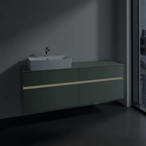 Bild von VILLEROY BOCH Collaro Waschbeckenunterschrank, mit Beleuchtung, 4 Auszüge, 1600 x 548 x 500 mm, Soft Green / Soft Green #C135B0AF