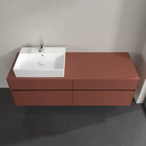 Bild von VILLEROY BOCH Collaro Waschbeckenunterschrank, mit Beleuchtung, 4 Auszüge, 1600 x 548 x 500 mm, Wine Red / Wine Red #C135B0AH