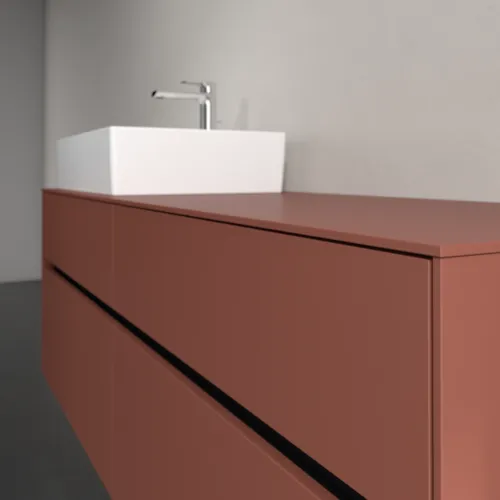 Bild von VILLEROY BOCH Collaro Waschbeckenunterschrank, mit Beleuchtung, 4 Auszüge, 1600 x 548 x 500 mm, Wine Red / Wine Red #C135B0AH