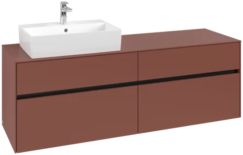 Picture of VILLEROY BOCH Collaro Vanity unit, with lighting, 4 pull-out compartments, 1600 x 548 x 500 mm, Wine Red / Wine Red #C135B0AH