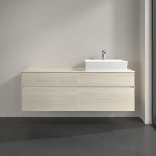 VILLEROY BOCH Collaro Waschbeckenunterschrank, mit Beleuchtung, 4 Auszüge, 1600 x 548 x 500 mm, White Oak / White Oak #C136B0AA, Bild 3