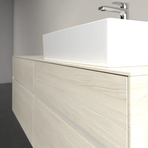 VILLEROY BOCH Collaro Waschbeckenunterschrank, mit Beleuchtung, 4 Auszüge, 1600 x 548 x 500 mm, White Oak / White Oak #C136B0AA, Bild 6