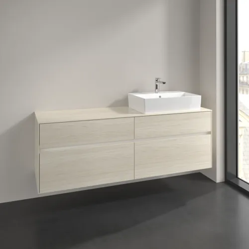 VILLEROY BOCH Collaro Waschbeckenunterschrank, mit Beleuchtung, 4 Auszüge, 1600 x 548 x 500 mm, White Oak / White Oak #C136B0AA, Bild 2