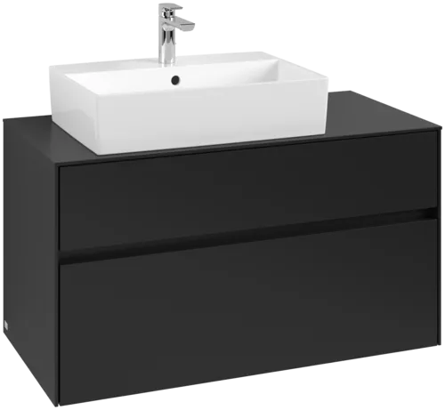 Obrázek VILLEROY BOCH Collaro toaletní skříňka, 2 výsuvy, 1000 x 548 x 500 mm, Volcano Black / Volcano Black #C12600VL