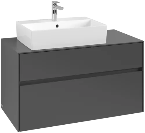 Obrázek VILLEROY BOCH Collaro toaletní skříňka, 2 výsuvy, 1000 x 548 x 500 mm, grafit / grafit #C12600VR