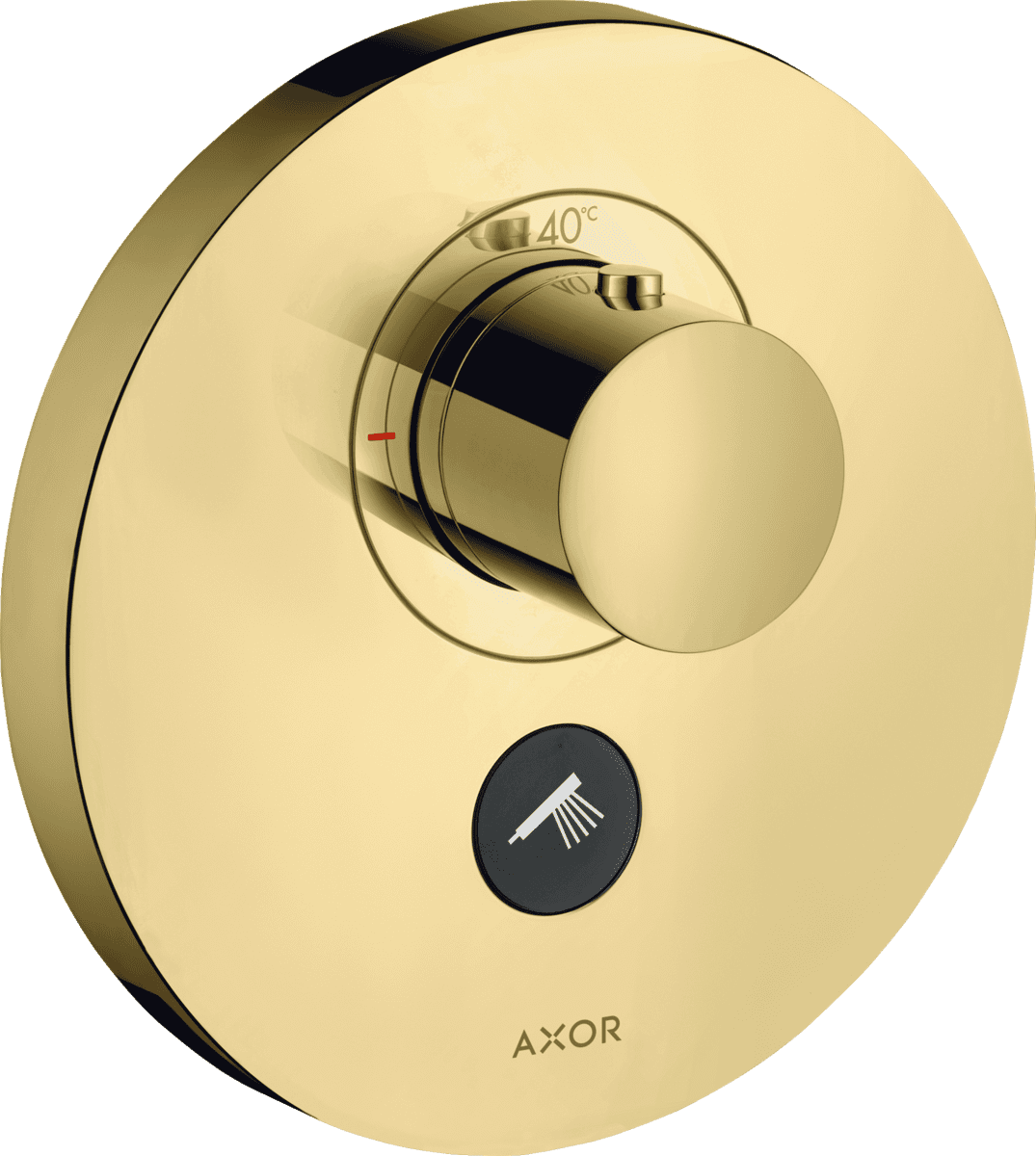 Picture of HANSGROHE AXOR ShowerSelect Thermostat HighFlow for concealed installation round for 1 function and additional outlet Polished Brass 36726930
