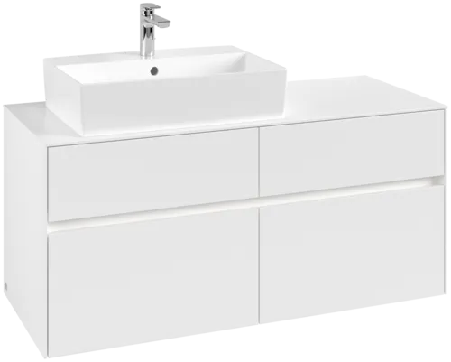 Obrázek VILLEROY BOCH Collaro toaletní skříňka, s osvětlením, 4 výsuvy, 1200 x 548 x 500 mm, bílá matná / bílá matná #C129B0MS