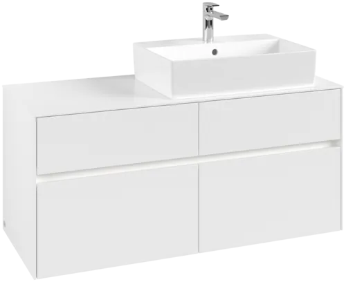 Obrázek VILLEROY BOCH Collaro toaletní skříňka, s osvětlením, 4 výsuvy, 1200 x 548 x 500 mm, bílá matná / bílá matná #C130B0MS