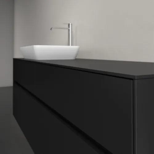 Bild von VILLEROY BOCH Collaro Waschbeckenunterschrank, 4 Auszüge, 1600 x 548 x 500 mm, Volcano Black / Volcano Black #C12100VL