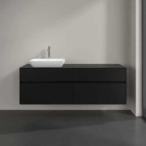 Bild von VILLEROY BOCH Collaro Waschbeckenunterschrank, 4 Auszüge, 1600 x 548 x 500 mm, Volcano Black / Volcano Black #C12100VL