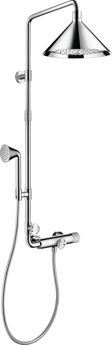 Bild von HANSGROHE AXOR Showers/Front Showerpipe mit Thermostat und Kopfbrause 240 2jet #26020000 - Chrom