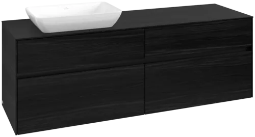 Bild von VILLEROY BOCH Collaro Waschbeckenunterschrank, mit Beleuchtung, 4 Auszüge, 1600 x 548 x 500 mm, Black Oak / Black Oak #C121B0AB