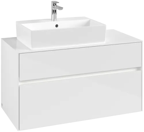 Obrázek VILLEROY BOCH Collaro toaletní skříňka, s osvětlením, 2 výsuvy, 1000 x 548 x 500 mm, lesklá bílá / lesklá bílá #C126B0DH