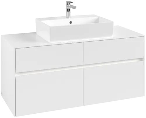 Obrázek VILLEROY BOCH Collaro toaletní skříňka, s osvětlením, 4 výsuvy, 1200 x 548 x 500 mm, bílá matná / bílá matná #C128B0MS