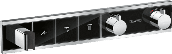 Bild von HANSGROHE RainSelect Thermostat Unterputz für 3 Verbraucher mit integriertem Brausehalter #15356600 - Schwarz/Chrom