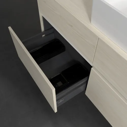 Bild von VILLEROY BOCH Collaro Waschbeckenunterschrank, mit Beleuchtung, 4 Auszüge, 1200 x 548 x 500 mm, White Oak / White Oak #C130B0AA