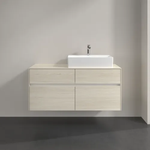 Bild von VILLEROY BOCH Collaro Waschbeckenunterschrank, mit Beleuchtung, 4 Auszüge, 1200 x 548 x 500 mm, White Oak / White Oak #C130B0AA