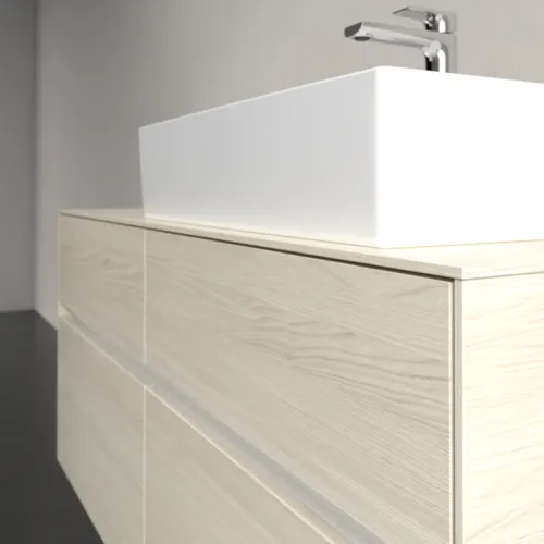 Bild von VILLEROY BOCH Collaro Waschbeckenunterschrank, mit Beleuchtung, 4 Auszüge, 1200 x 548 x 500 mm, White Oak / White Oak #C130B0AA