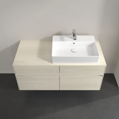 Bild von VILLEROY BOCH Collaro Waschbeckenunterschrank, mit Beleuchtung, 4 Auszüge, 1200 x 548 x 500 mm, White Oak / White Oak #C130B0AA