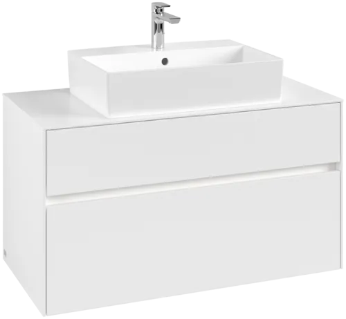 Obrázek VILLEROY BOCH Collaro toaletní skříňka, s osvětlením, 2 výsuvy, 1000 x 548 x 500 mm, bílá matná / bílá matná #C125B0MS