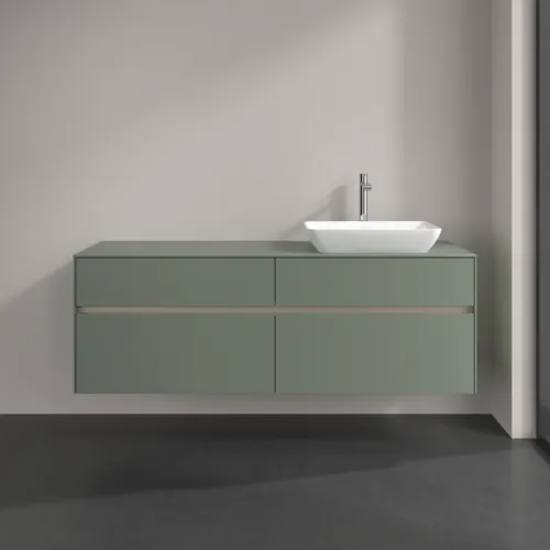 Obrázek VILLEROY BOCH Toaletní skříňka Collaro, s osvětlením, 4 výsuvy, 1600 x 548 x 500 mm, Soft Green / Soft Green #C122B0AF