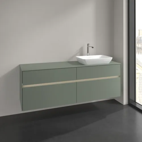 Obrázek VILLEROY BOCH Toaletní skříňka Collaro, s osvětlením, 4 výsuvy, 1600 x 548 x 500 mm, Soft Green / Soft Green #C122B0AF